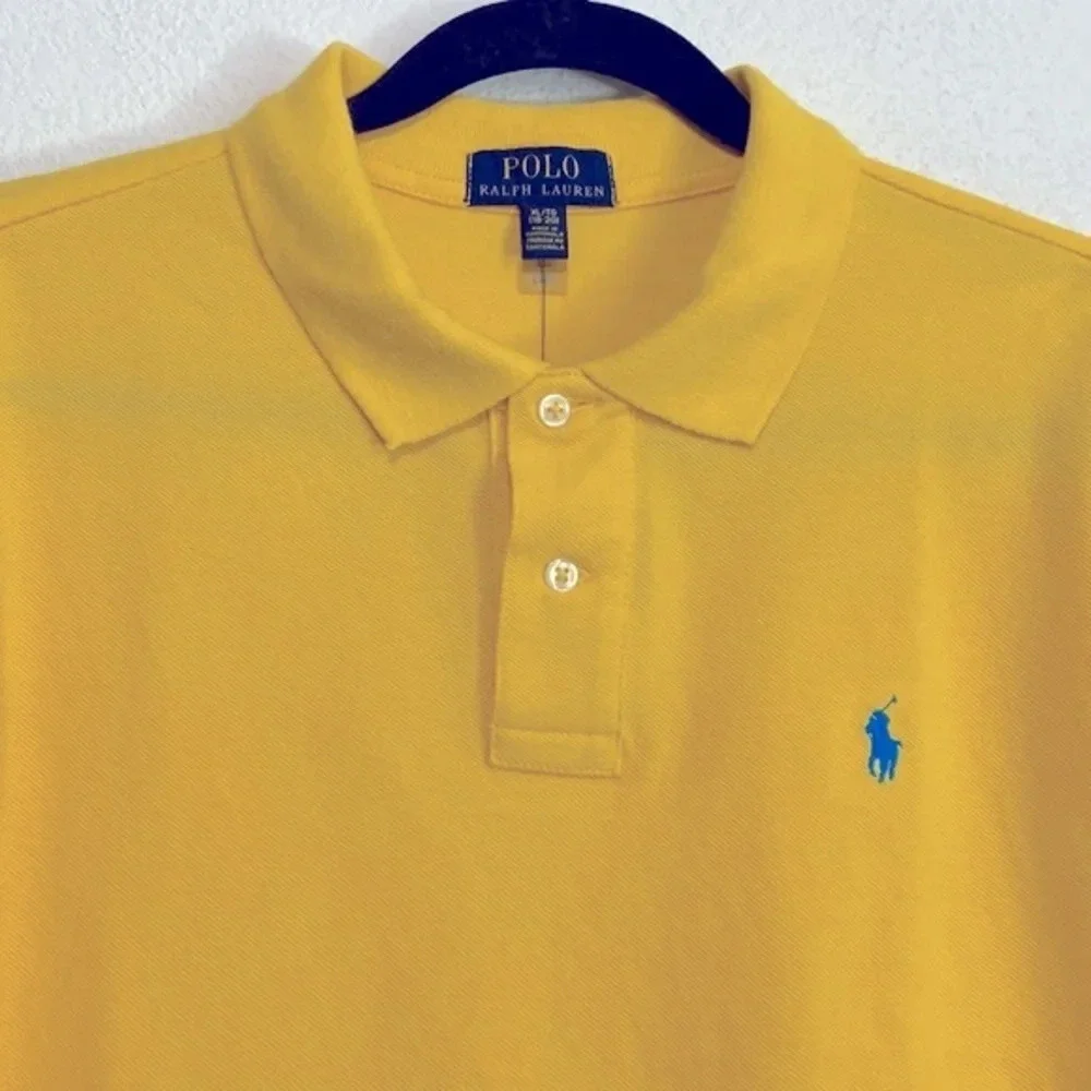 The Iconic Mesh Polo Ralph Lauren NWT Shirt Yellow Size XL 18/20